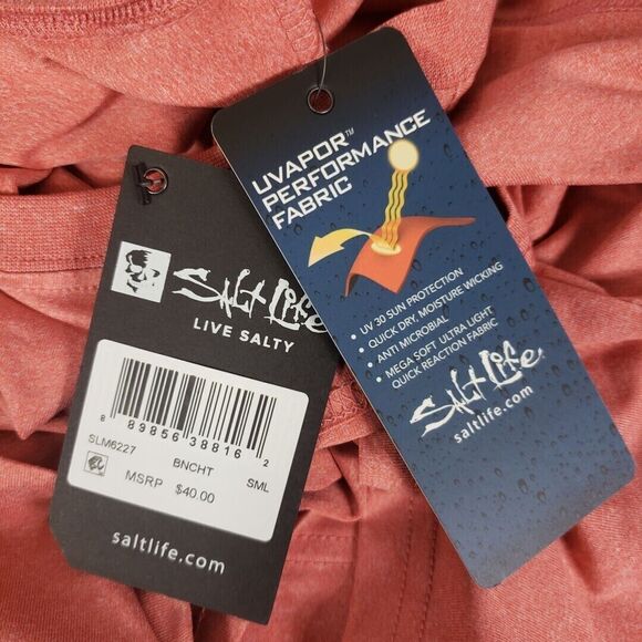 Salt Life Shirt Small Men's Deep Sea Cruising Performance Long Sleeve T-shirt - Picture 10 of 10